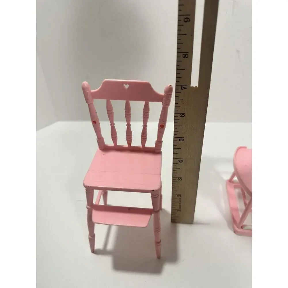 VTG 1988 Galoob Bouncin Baby Doll Pink Plastic Walker‎ w/ wheels + Chair